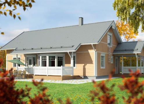 № 1214 Купить Проект дома Карелия 158-111. Закажите готовый проект № 1214 в Кемерово, цена 56880 руб.