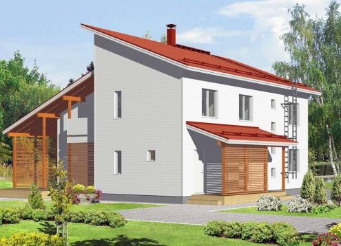 № 1240 Купить Проект дома Модерн 174-206. Закажите готовый проект № 1240 в Кемерово, цена 62640 руб.