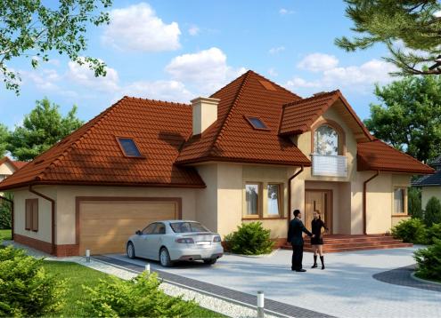 № 1607 Купить Проект дома Монтеркоре Дуэ. Закажите готовый проект № 1607 в Кемерово, цена 77544 руб.