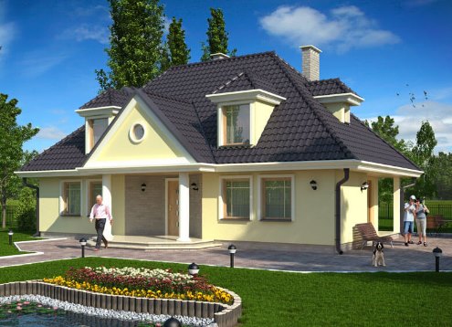 № 1845 Проект дома Липница. Закажите готовый проект № 1845 в Кемерово, цена 54144 руб.